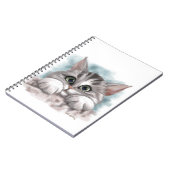 Carnet Dessin animé de chaton tabby gris adorable (Côté gauche)