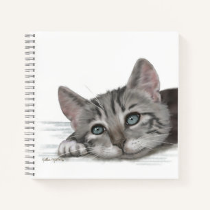 Carnet Dessin animé de chaton tabby mignon au repos