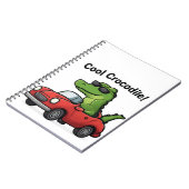 Carnet Dessin animé de crocodile cool avec des lunettes d (Côté gauche)