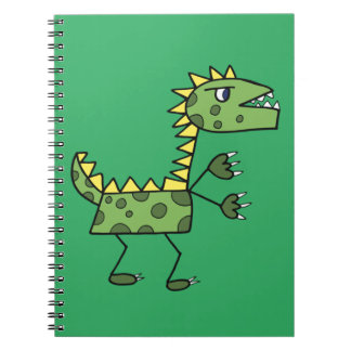Carnet dessin animé de dinosaure t-rex