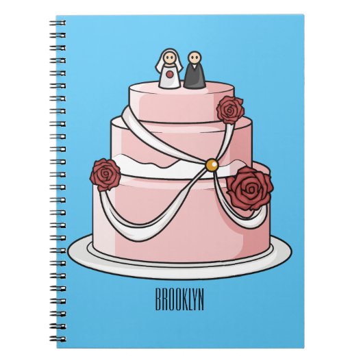 Carnet dessin animé de gâteau mariage (Devant)