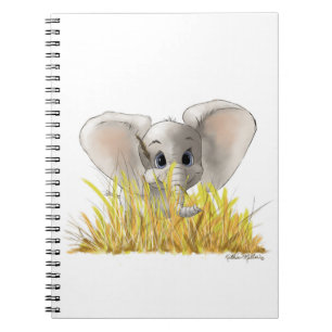 Carnet Dessin animé d'éléphant bébé mignon