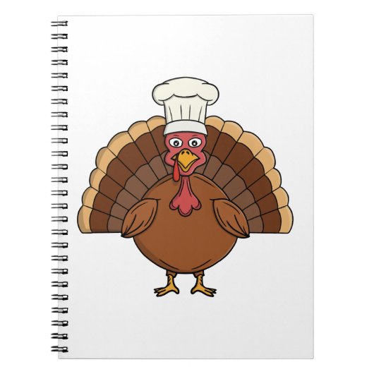 Carnet Dessin animé dinde de chef Thanksgiving (Devant)