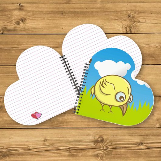 Carnet Dessin animé d'oiseau jaune