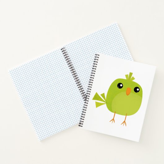 Carnet Dessin animé d'oiseau vert (Intérieur)