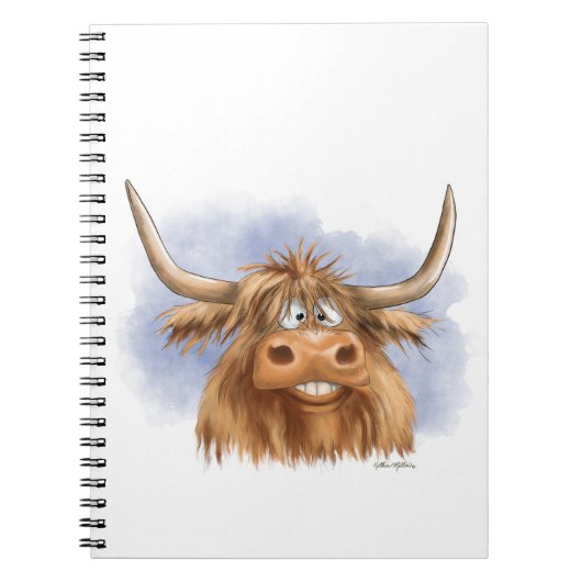 Carnet Dessin animé drôle de vache des Highlands (Devant)