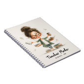 Carnet Dessin animé d'une enseignante mignonne avec "Mode (Côté Droit)