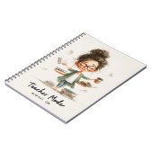 Carnet Dessin animé d'une enseignante mignonne avec "Mode (Côté gauche)