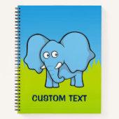 Carnet Dessin animé éléphant bleu (Devant)