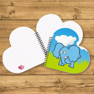 Carnet Dessin animé éléphant bleu