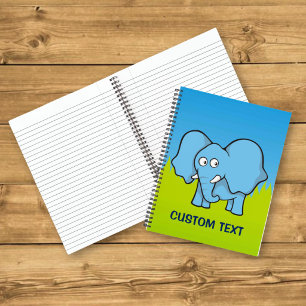 Carnet Dessin animé éléphant bleu