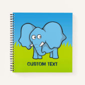 Carnet Dessin animé éléphant bleu (Devant)