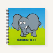 Carnet Dessin animé éléphant gris (Devant)