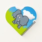 Carnet Dessin animé éléphant gris (Dos)