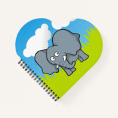 Carnet Dessin animé éléphant gris (Devant)