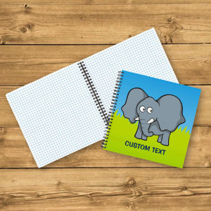 Carnet Dessin animé éléphant gris