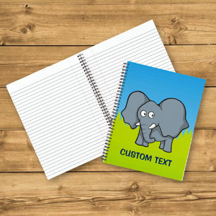 Carnet Dessin animé éléphant gris