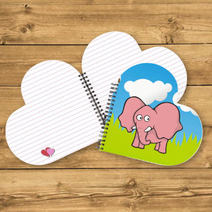 Carnet Dessin animé éléphant rose