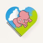 Carnet Dessin animé éléphant rose (Devant)