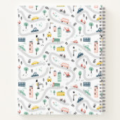Carnet Dessin Animé Enfants Mignons Routes Voitures Motif (Dos)