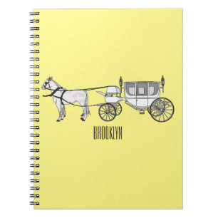 Carnet dessin animé mariage cheval & calèche