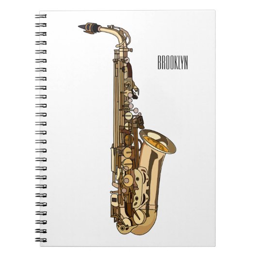 Carnet dessin animé saxophone (Devant)