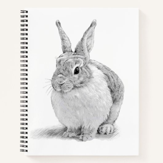Carnet Dessin au crayon de lapin mignon (Devant)