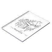 Carnet Dessin au trait personnalisé de joueuse de piano f (Côté gauche)