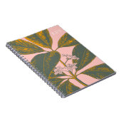 Carnet Dessin botanique rose et vert Palm Frond (Côté Droit)