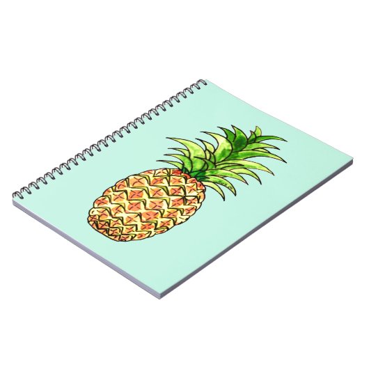 Carnet dessin d'ananas aquarelle (Côté gauche)