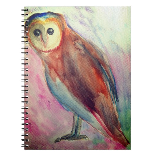 Carnet Dessin d'aquarelle de hibou (Devant)