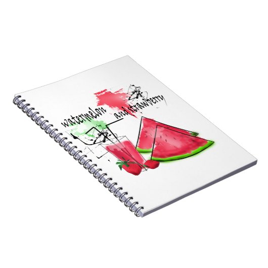 Carnet Dessin d'aquarelle de pastèque et fraises (Côté Droit)