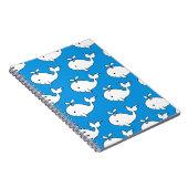 Carnet Dessin de baleine Motif à main bleue (Côté Droit)