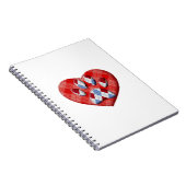 Carnet Dessin De Chien Empreinte de patte Et De Coeur Rou (Côté Droit)