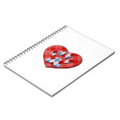 Carnet Dessin De Chien Empreinte de patte Et De Coeur Rou (Côté gauche)