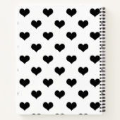 Carnet Dessin de coeurs charmants noir sur blanc  (Dos)