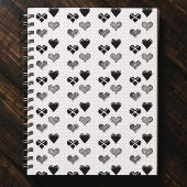 Carnet Dessin de coeurs noir et blanc - Simple Diversity