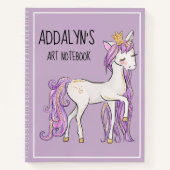 Carnet Dessin de diadème de licorne blanche violette mign (Devant)