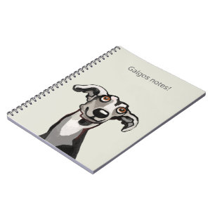 Carnet Dessin de Galgo noir, blanc et gris