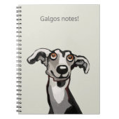 Carnet Dessin de Galgo noir, blanc et gris (Devant)