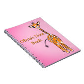 Carnet Dessin de la mignonne Giraffe, animaux safari pers (Côté Droit)