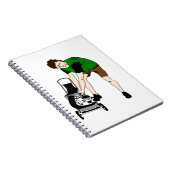 Carnet Dessin de l'homme de tondeuse de pelouse (Côté Droit)