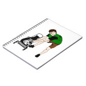 Carnet Dessin de l'homme de tondeuse de pelouse (Côté gauche)