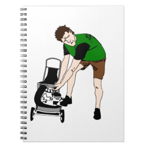 Carnet Dessin de l'homme de tondeuse de pelouse