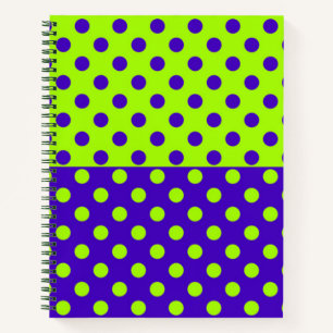Carnet Dessin de motif à pois bleu vert demi-teinte