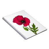 Carnet Dessin de pavot rouge (Côté Droit)