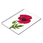 Carnet Dessin de pavot rouge (Côté gauche)