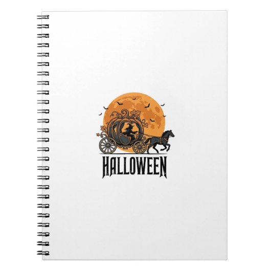 Carnet Dessin de sorcière de calèche de citrouille Hallow (Devant)