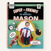 Carnet Dessin de super-héros de bande dessinée rétro enti (Devant)