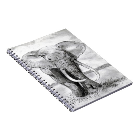 Carnet dessin d'éléphant africain dans la conception de (Côté Droit)